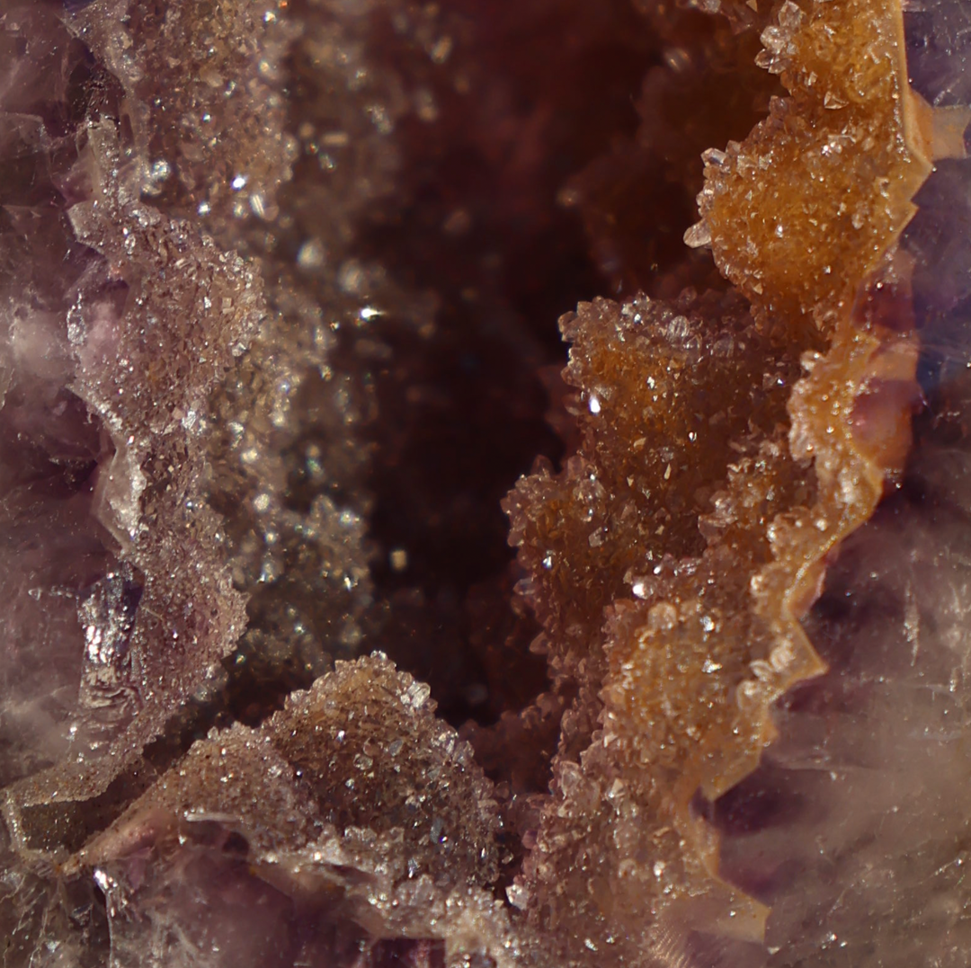 Bi-color Sugar Druzy Rainbow Amethyst Cut Base