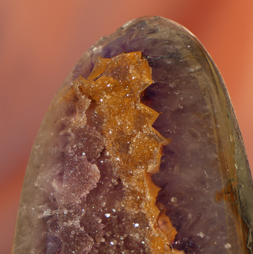 Bi-color Sugar Druzy Rainbow Amethyst Cut Base