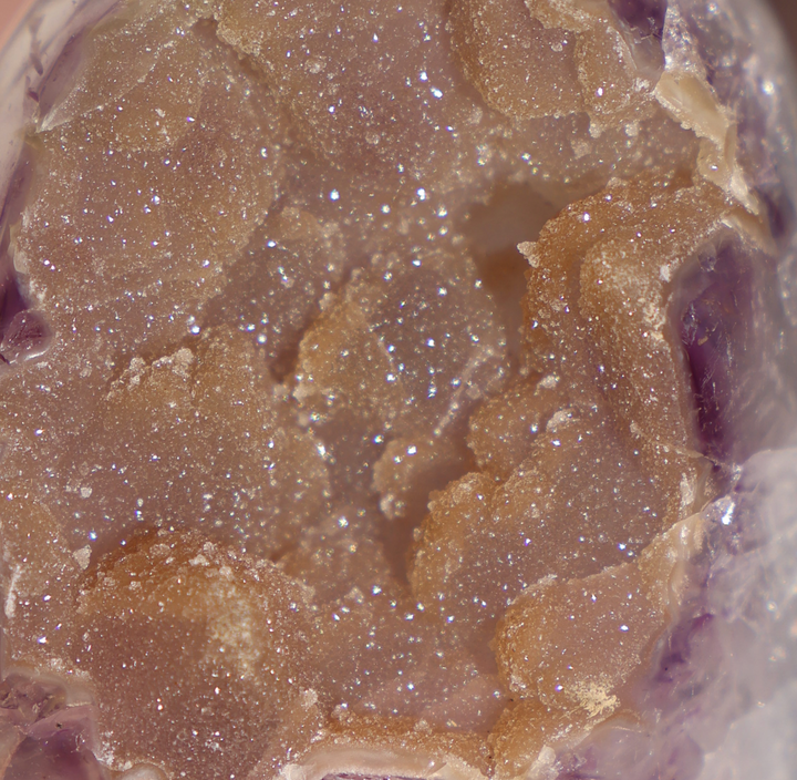 'Ginger' Sugar Druzy Rainbow Amethyst Cut Base