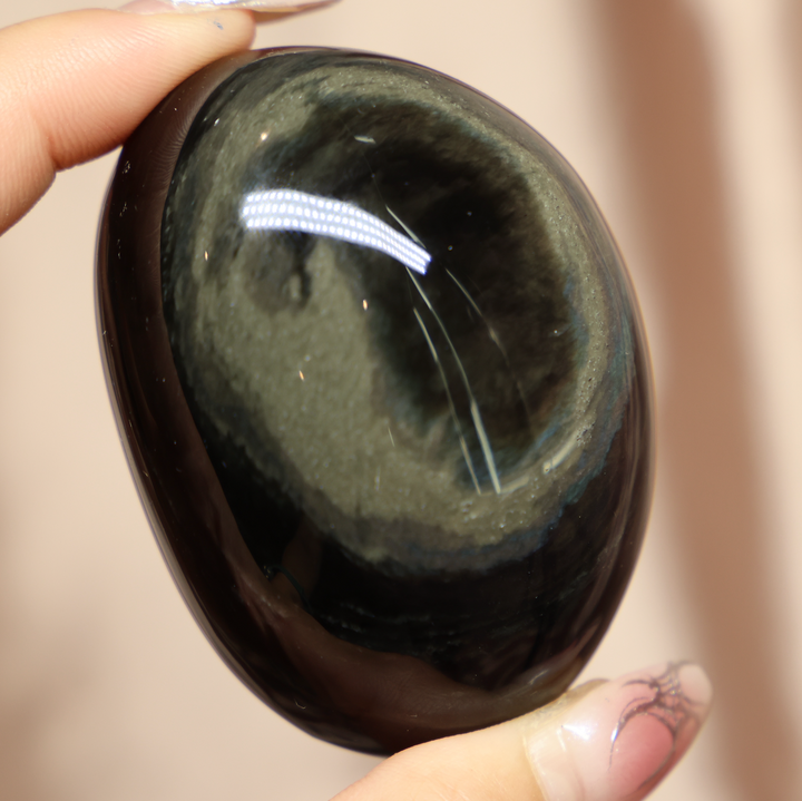 Velvet Obsidian Palm Stone #1