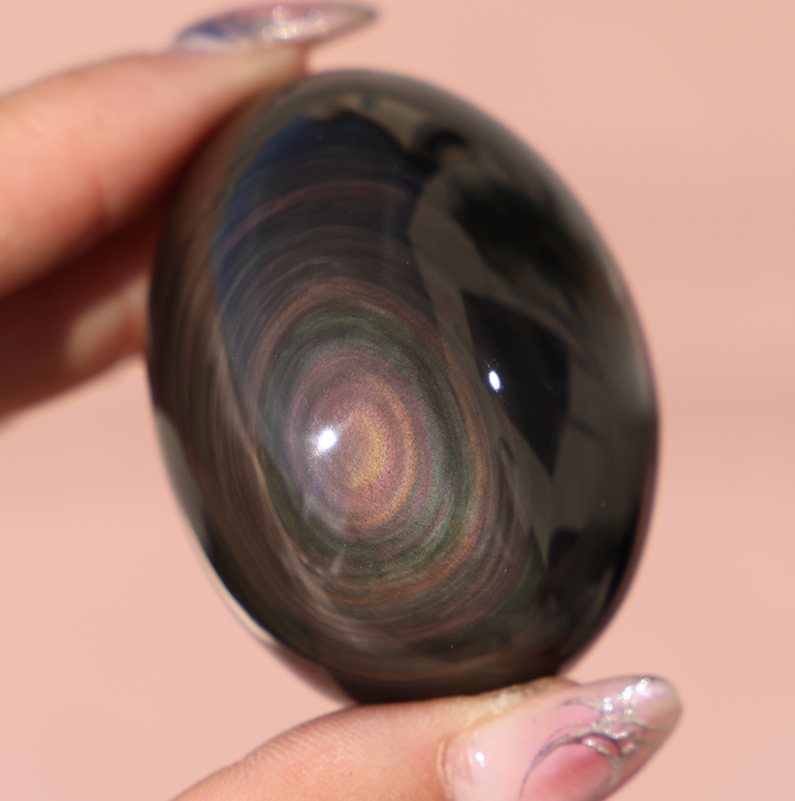 Rainbow Obsidian Egg Palm Stone #2