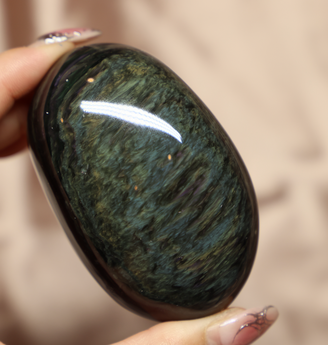 Velvet Obsidian Palm Stone #3