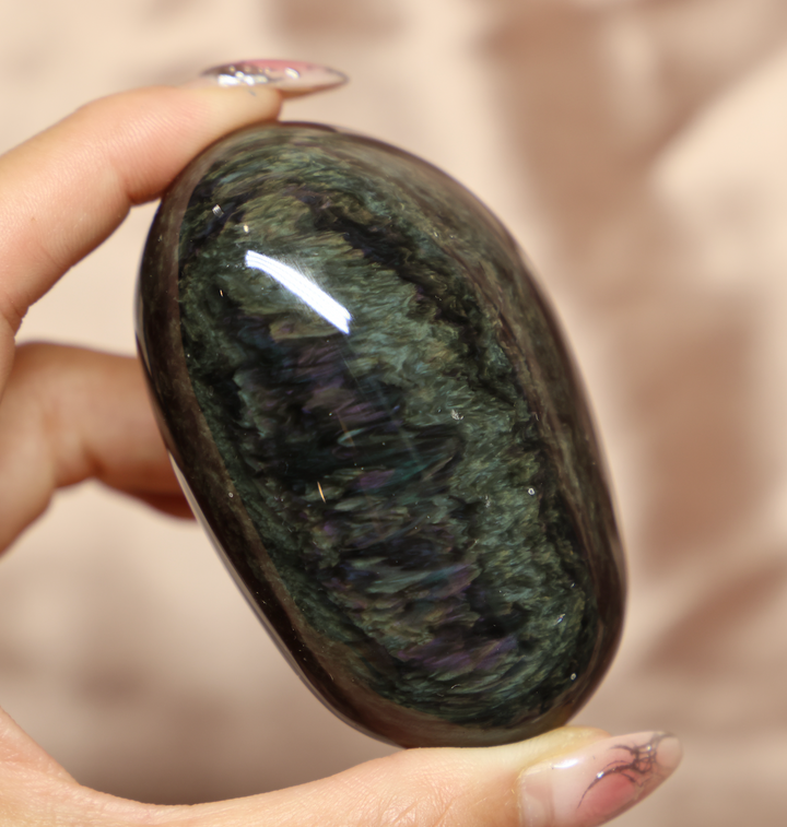 Velvet Obsidian Palm Stone #3