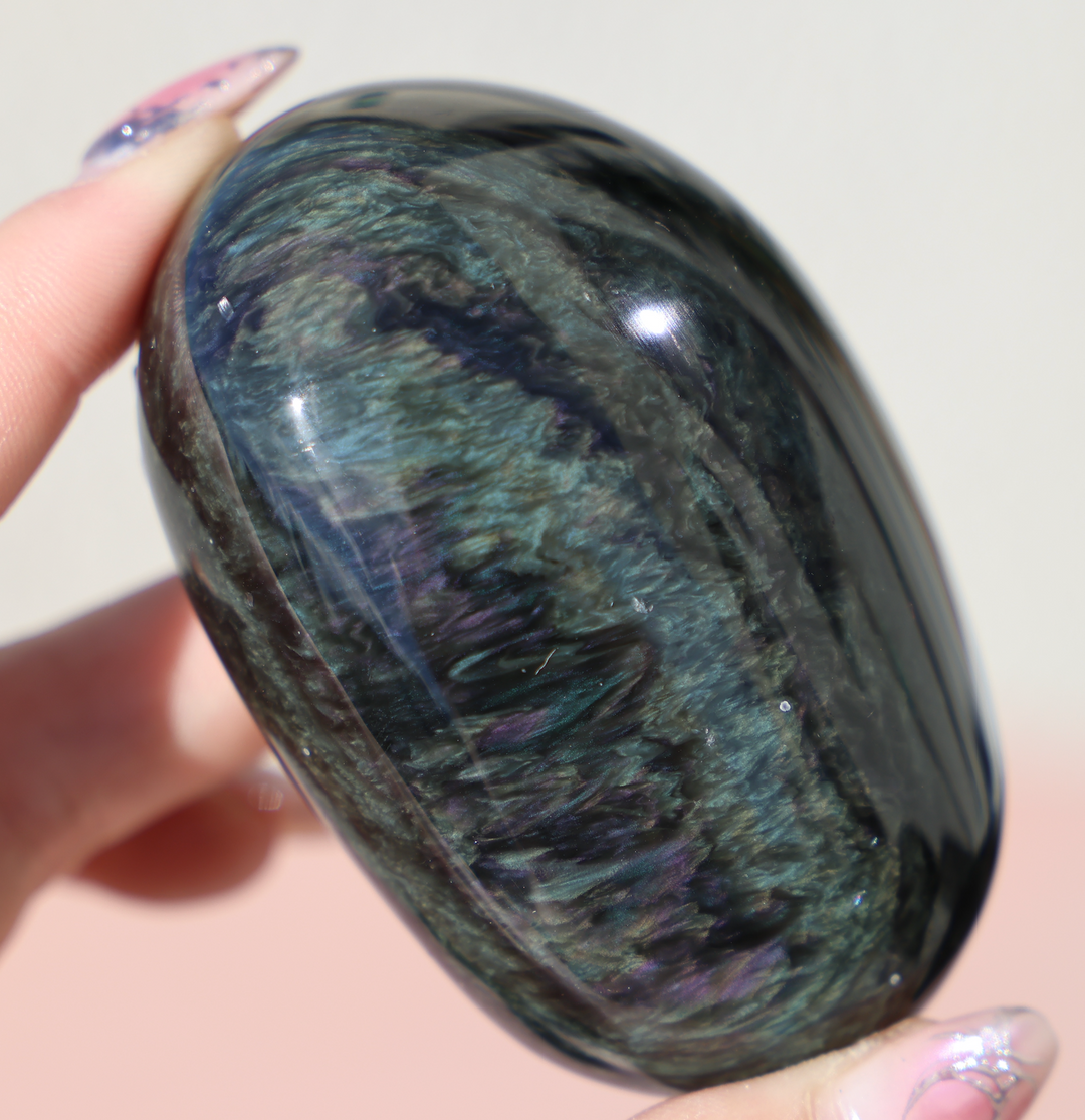Velvet Obsidian Palm Stone #3