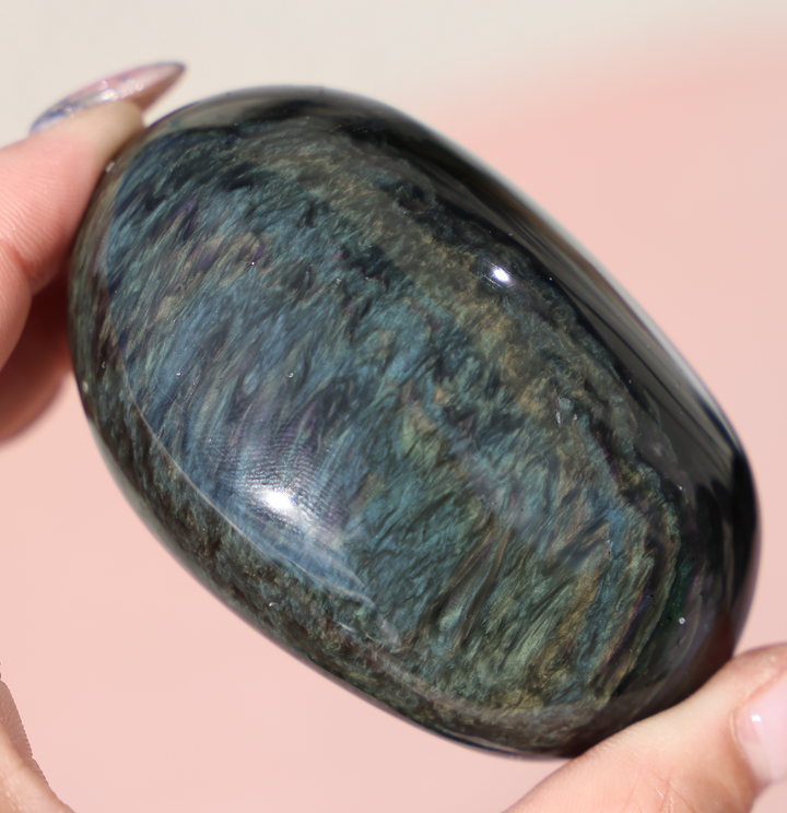 Velvet Obsidian Palm Stone #3