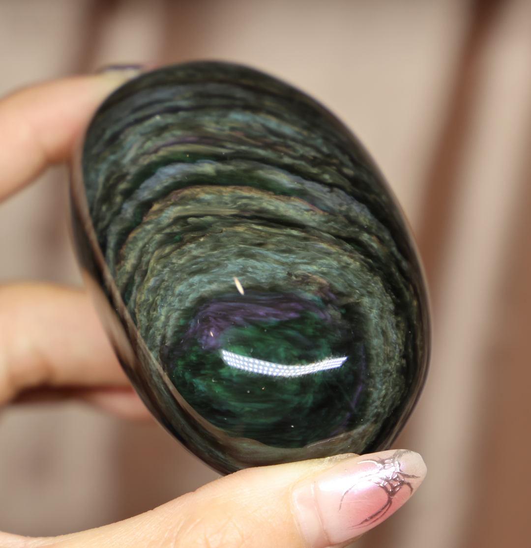 Velvet Obsidian Palm Stone #5 Highest Quality
