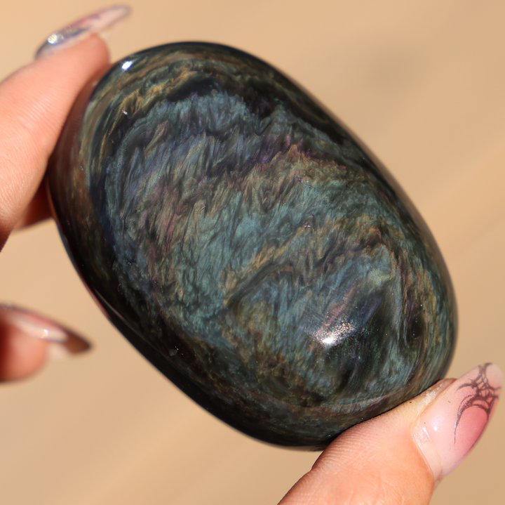 Velvet Obsidian Palm Stone #10
