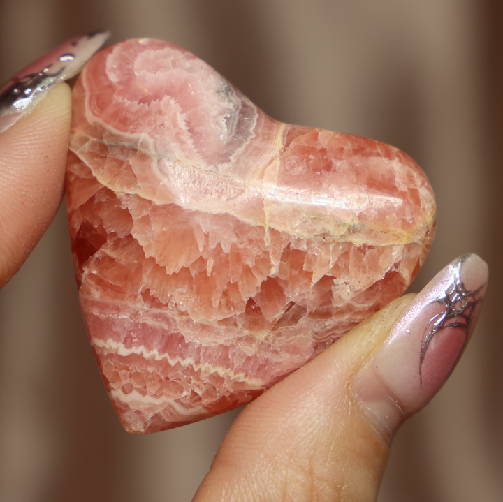 Rhodochrosite Heart