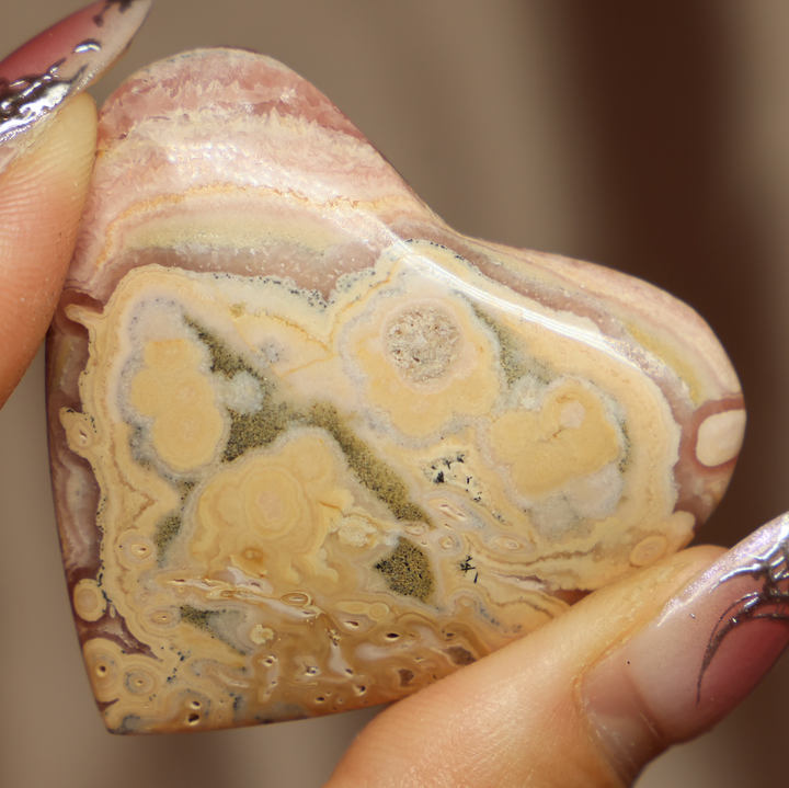 Rhodochrosite Heart