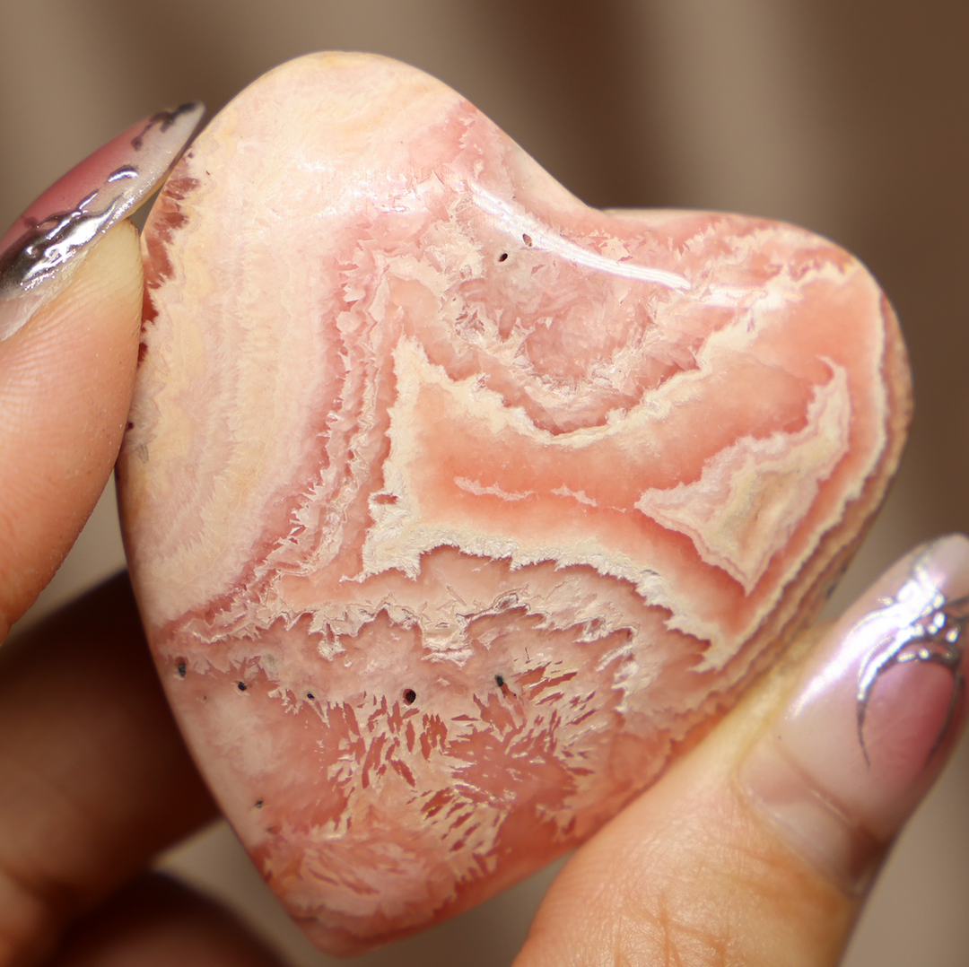 Rhodochrosite Heart