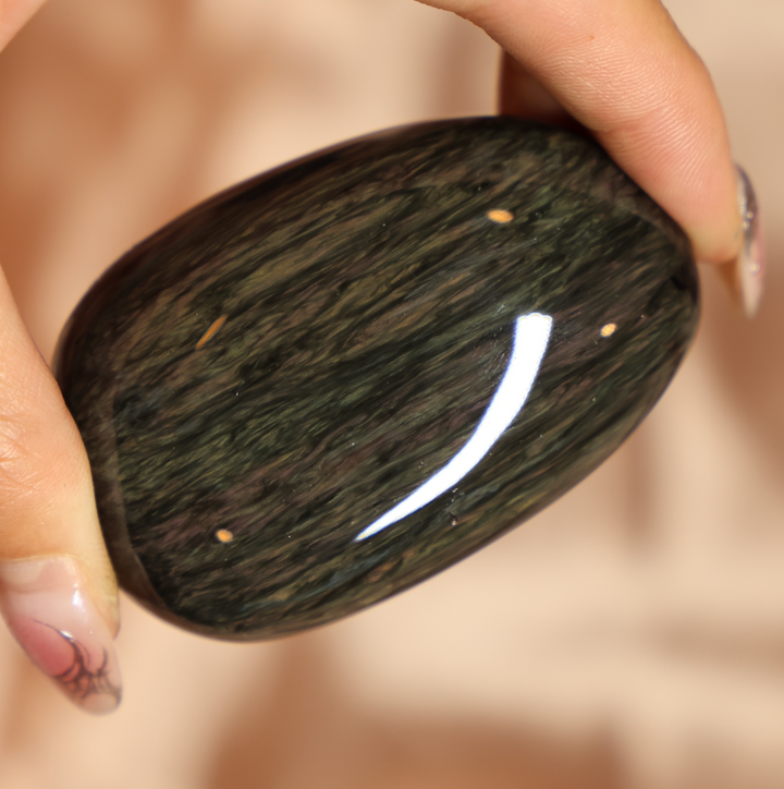 Velvet Obsidian Palm Stone #8