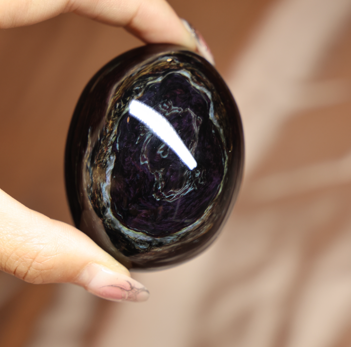 Velvet Obsidian Palm Stone #9 Highest Quality