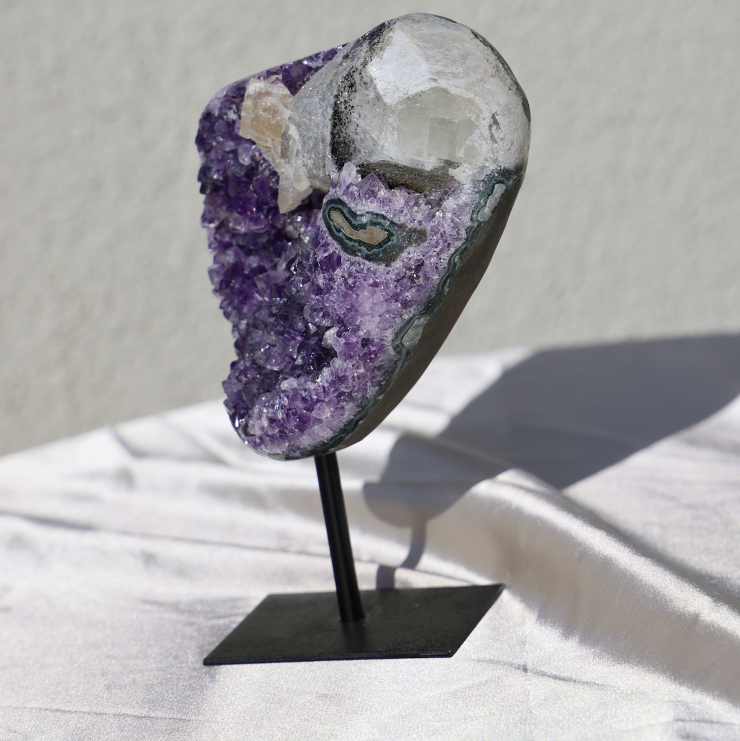 Amethyst with Calcite on Stand #4