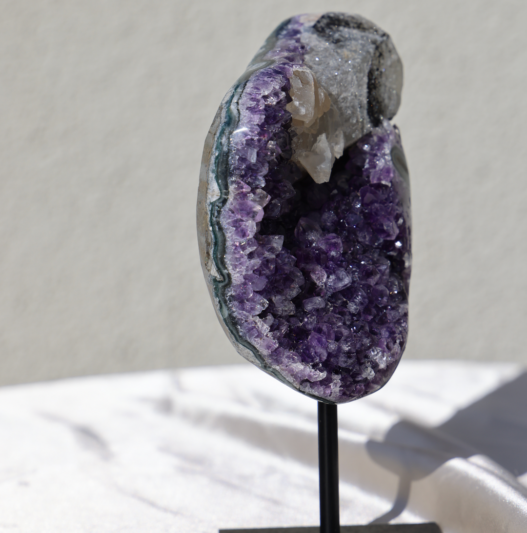 Amethyst with Calcite on Stand #4