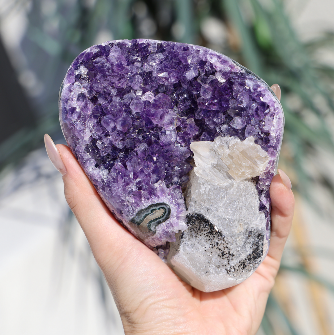 Amethyst with Calcite on Stand #4