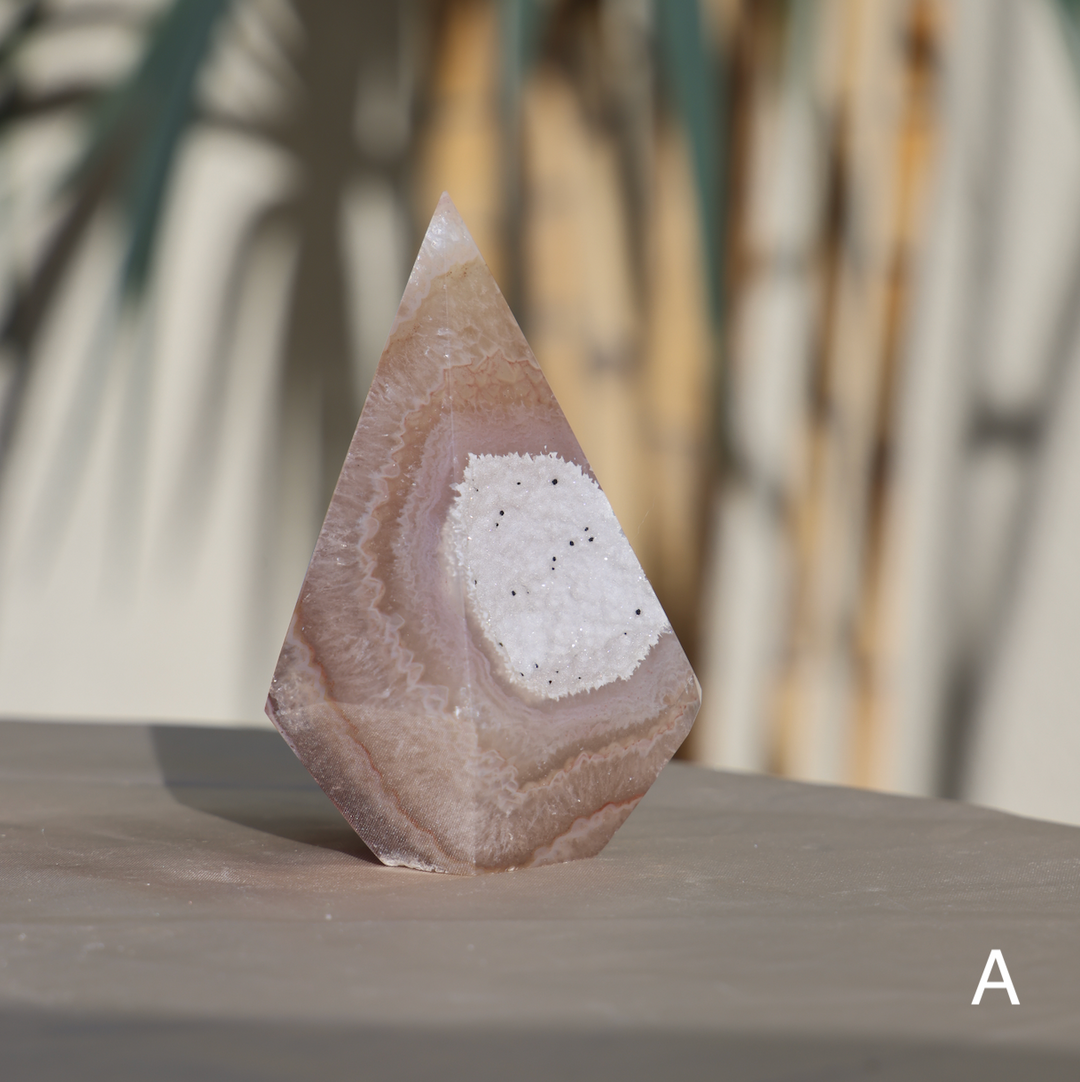 Agate Diamond / Druzy Agate Tower Point