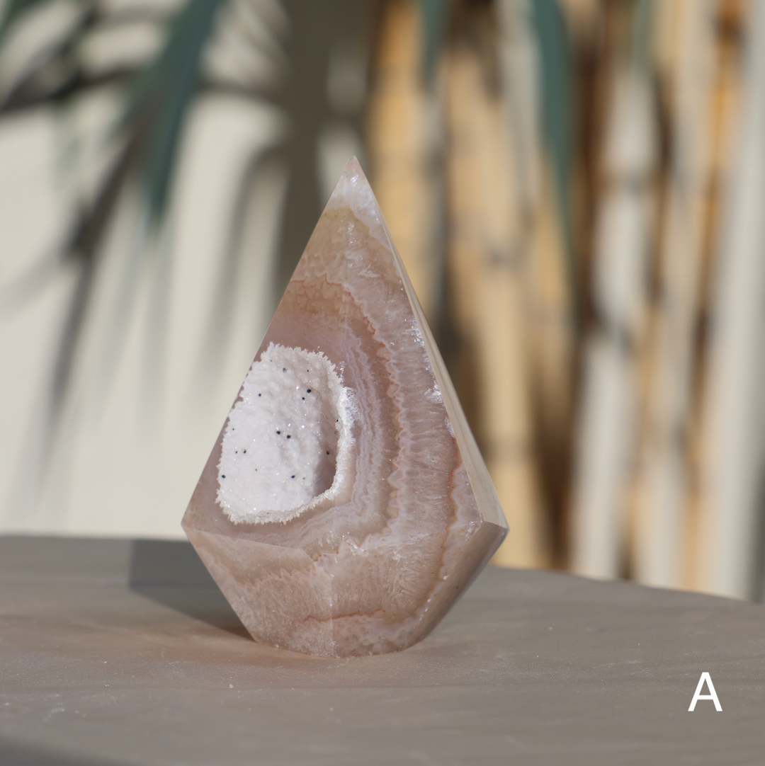 Agate Diamond / Druzy Agate Tower Point