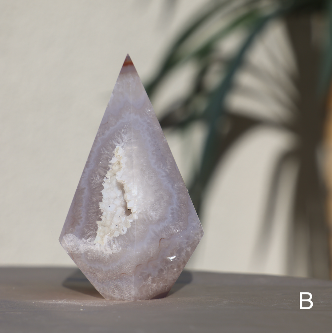 Agate Diamond / Druzy Agate Tower Point