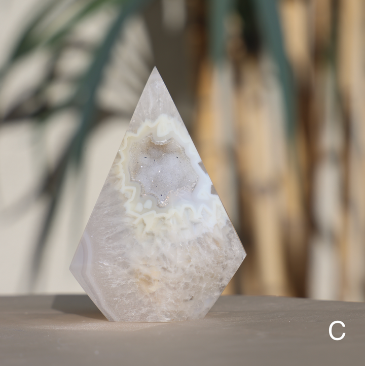 Agate Diamond / Druzy Agate Tower Point