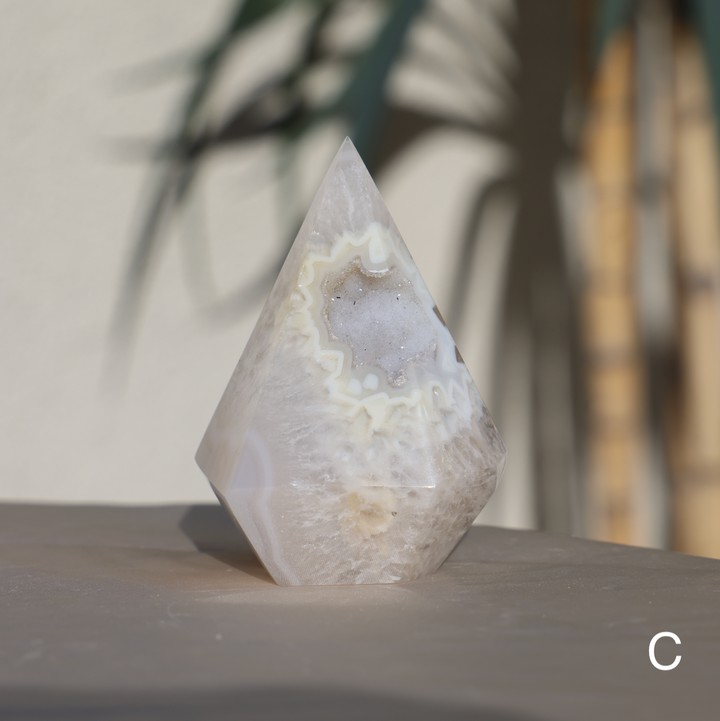 Agate Diamond / Druzy Agate Tower Point