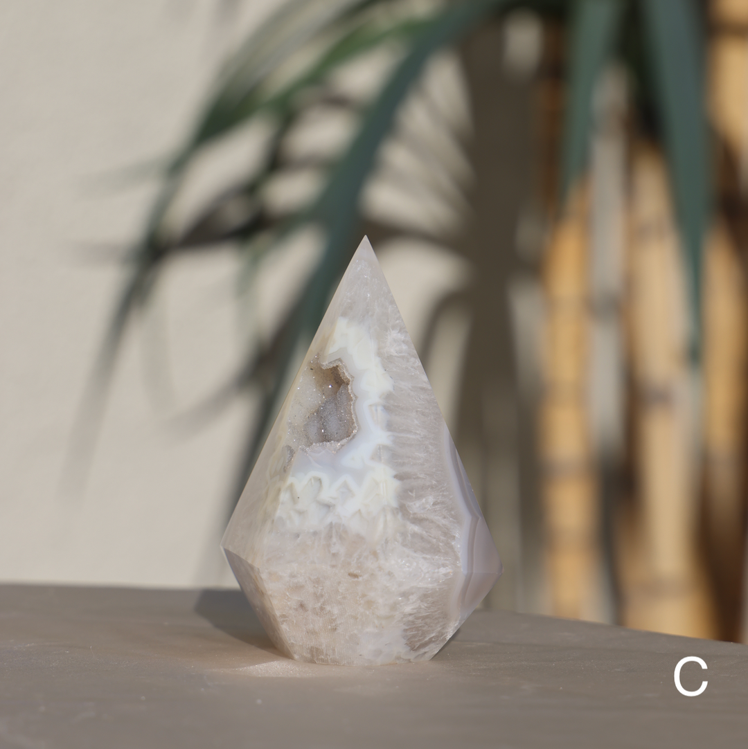 Agate Diamond / Druzy Agate Tower Point