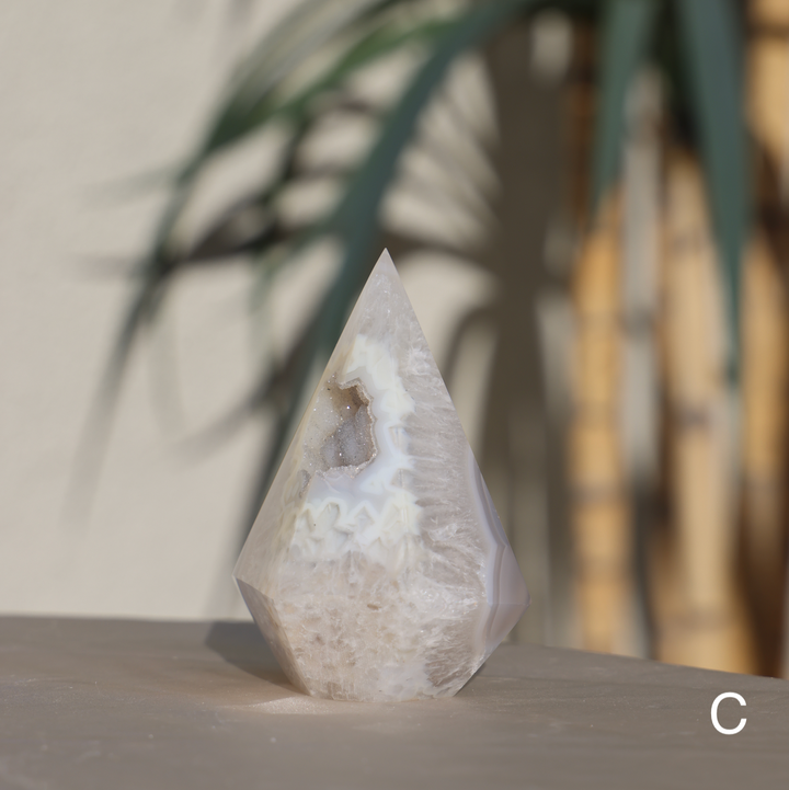 Agate Diamond / Druzy Agate Tower Point