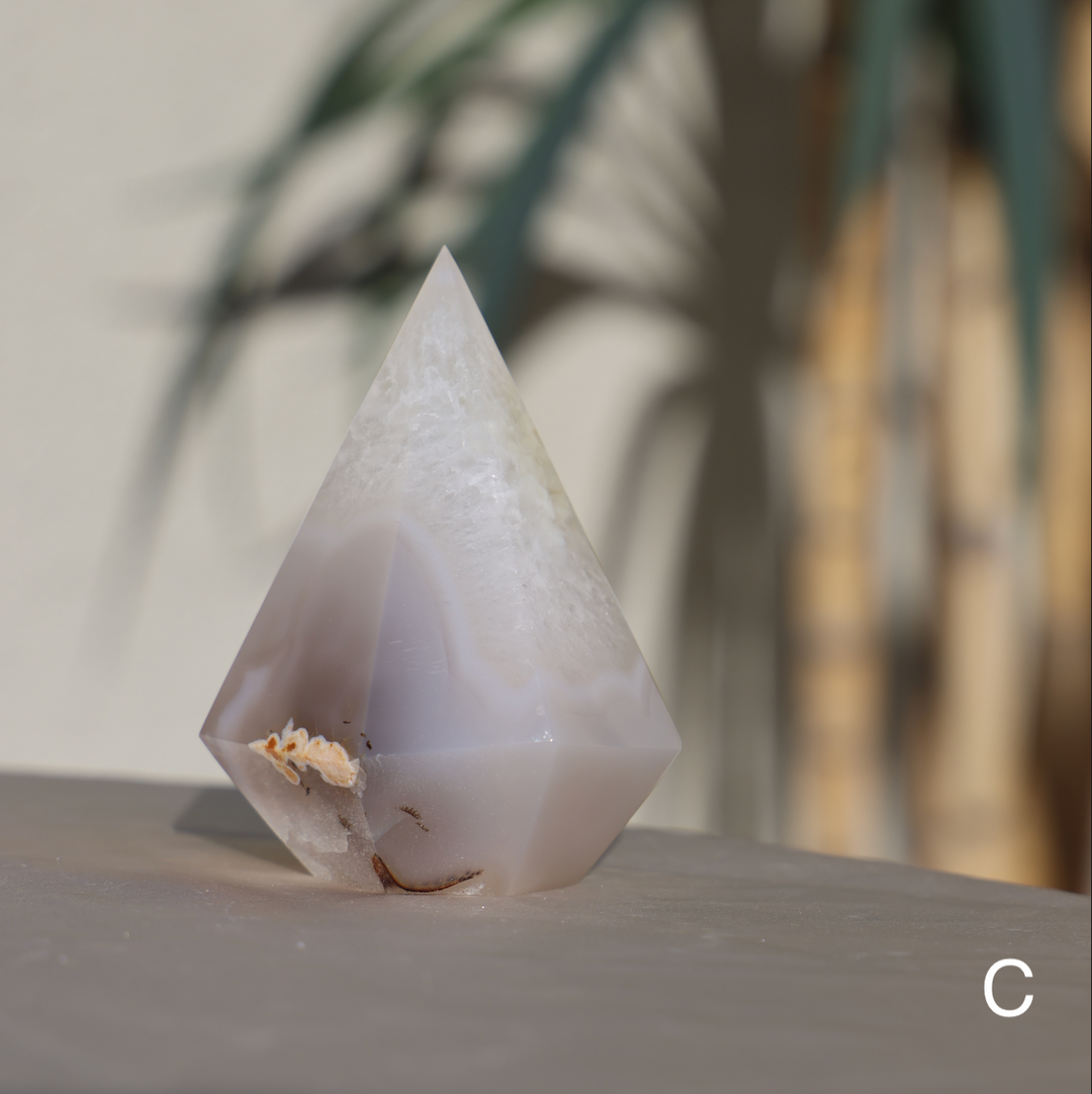 Agate Diamond / Druzy Agate Tower Point