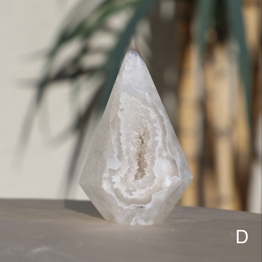 Agate Diamond / Druzy Agate Tower Point