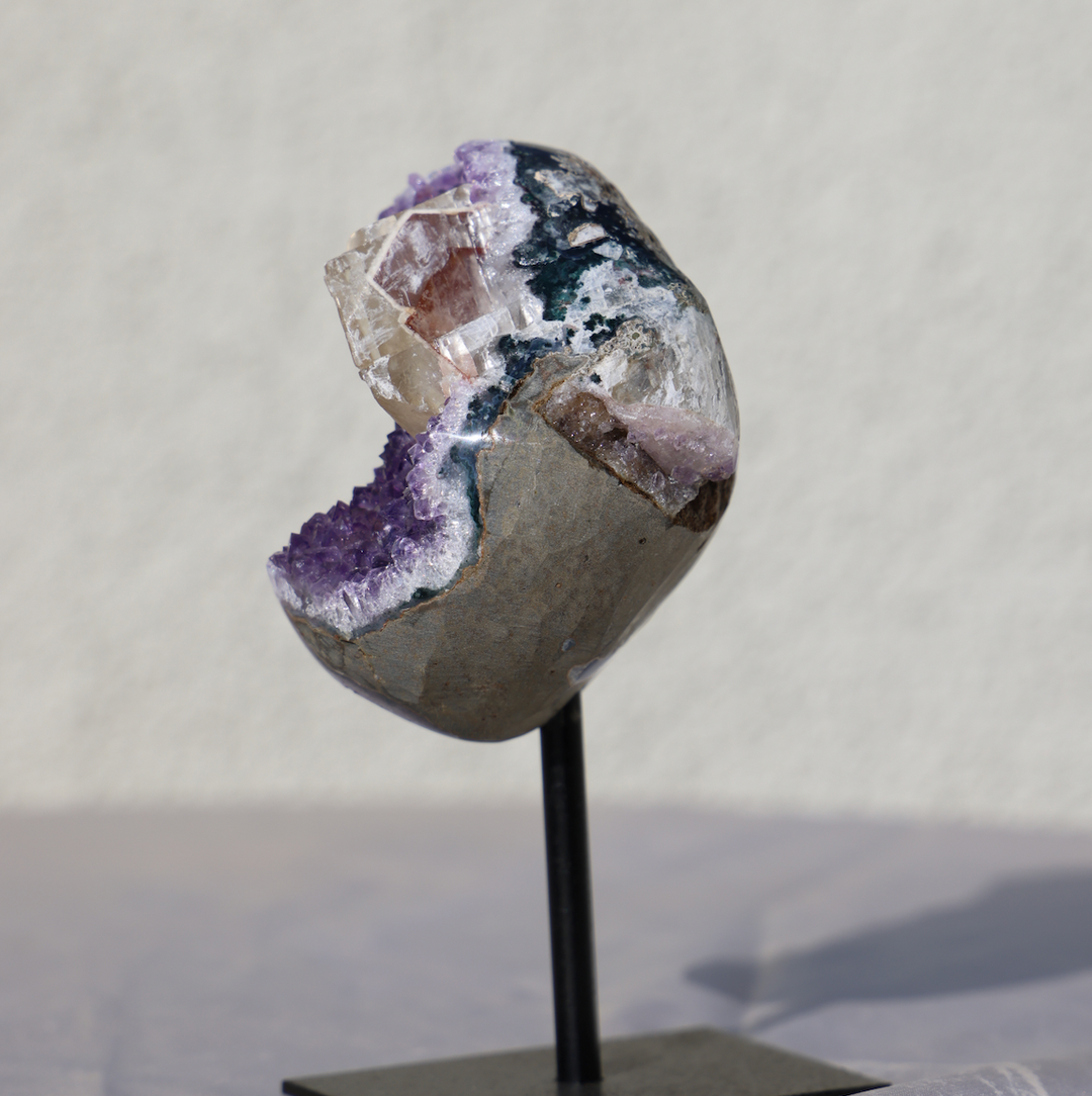 Amethyst with Calcite on Stand #2