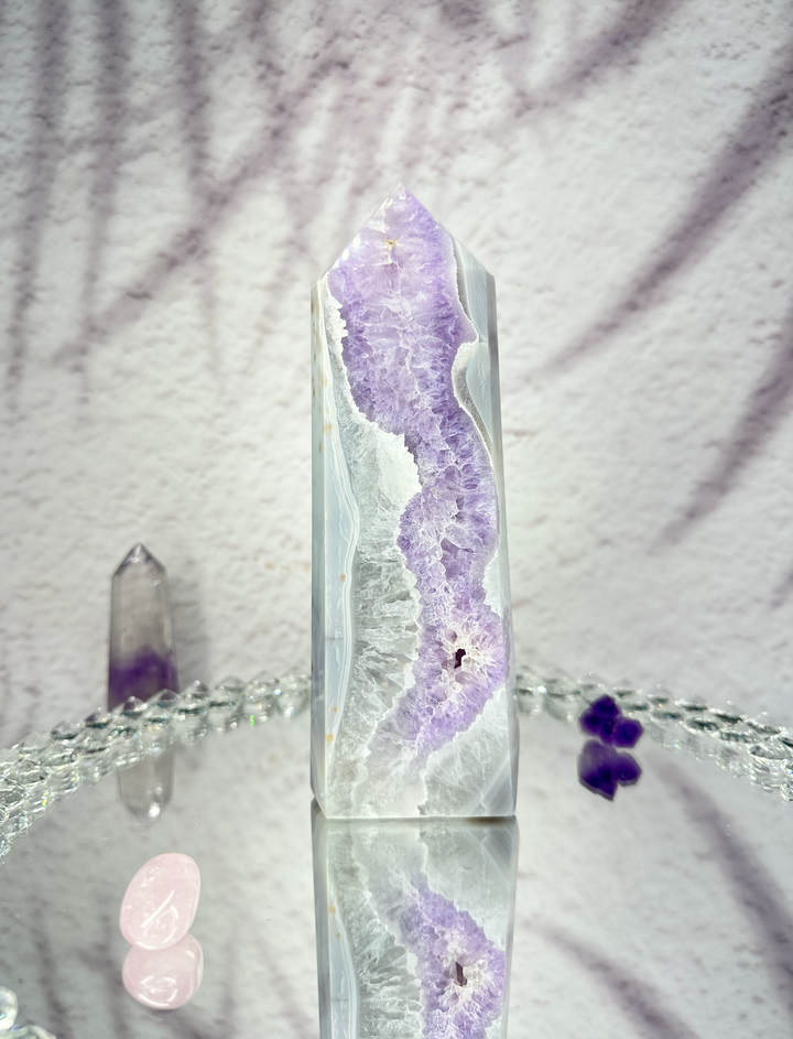 'CASCADE' Amethyst Agate Tower - XL - Enchantia Muse