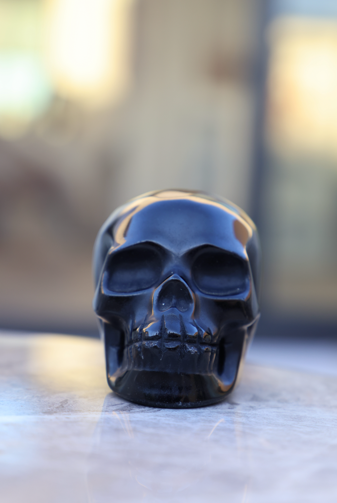 Hand-carved Black Obsidian Skull - Enchantia Muse