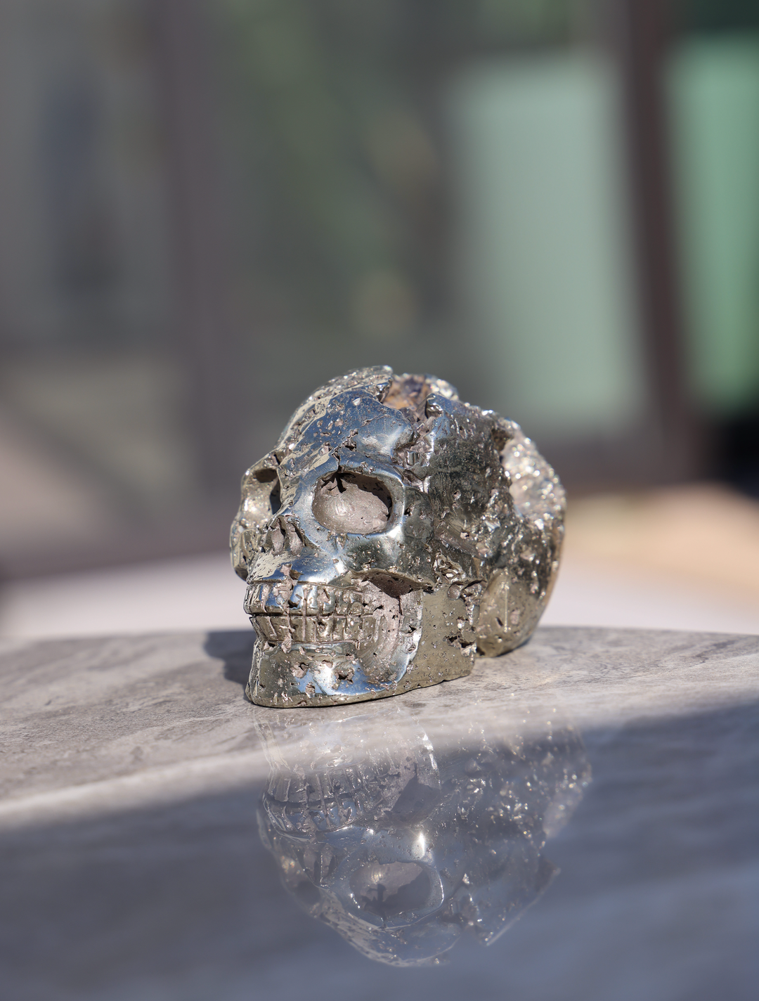 'KRONOS' Druzy Pyrite Skull - Handcarved - Enchantia Muse