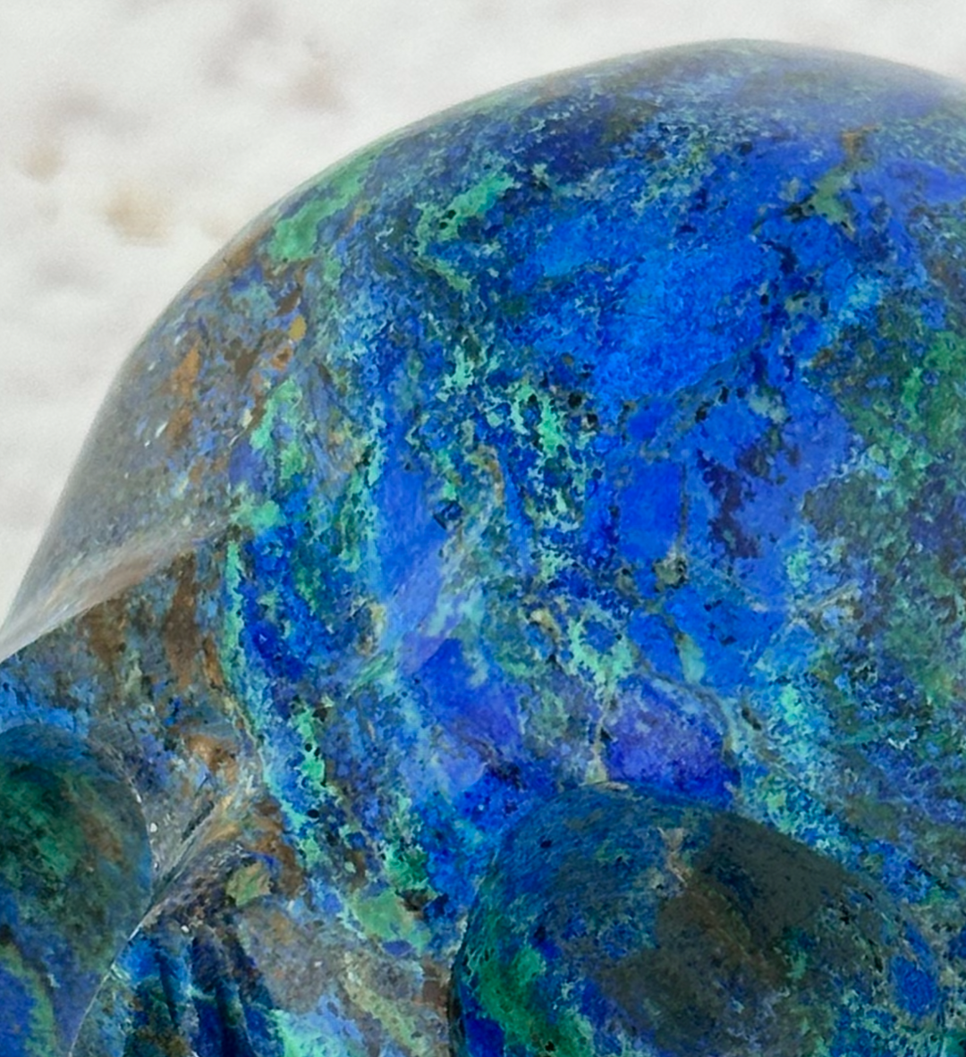 'ATLANTIS' Azurite Lapis Chrysocolla Skull  - Handcarved - Enchantia Muse