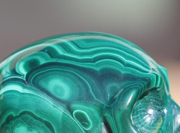 'CLORIS' Hand-carved Malachite Skull - Enchantia Muse