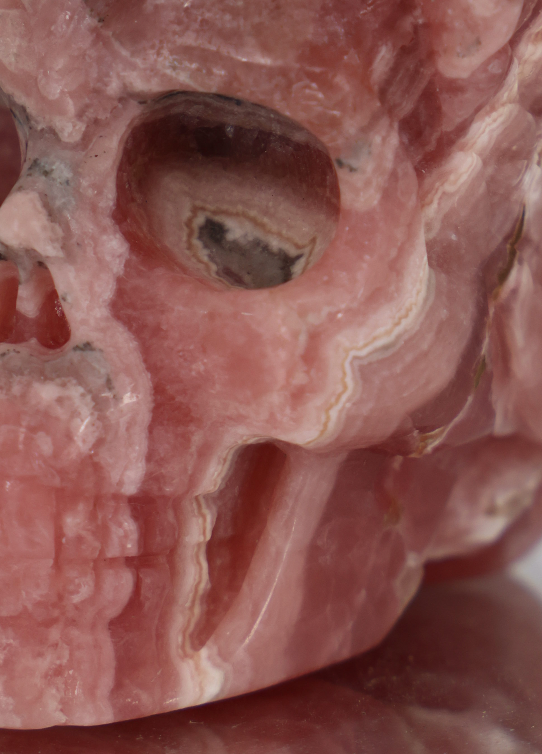 'TOTEM' Hand-carved Rhodochrosite Tribal Skull - Enchantia Muse