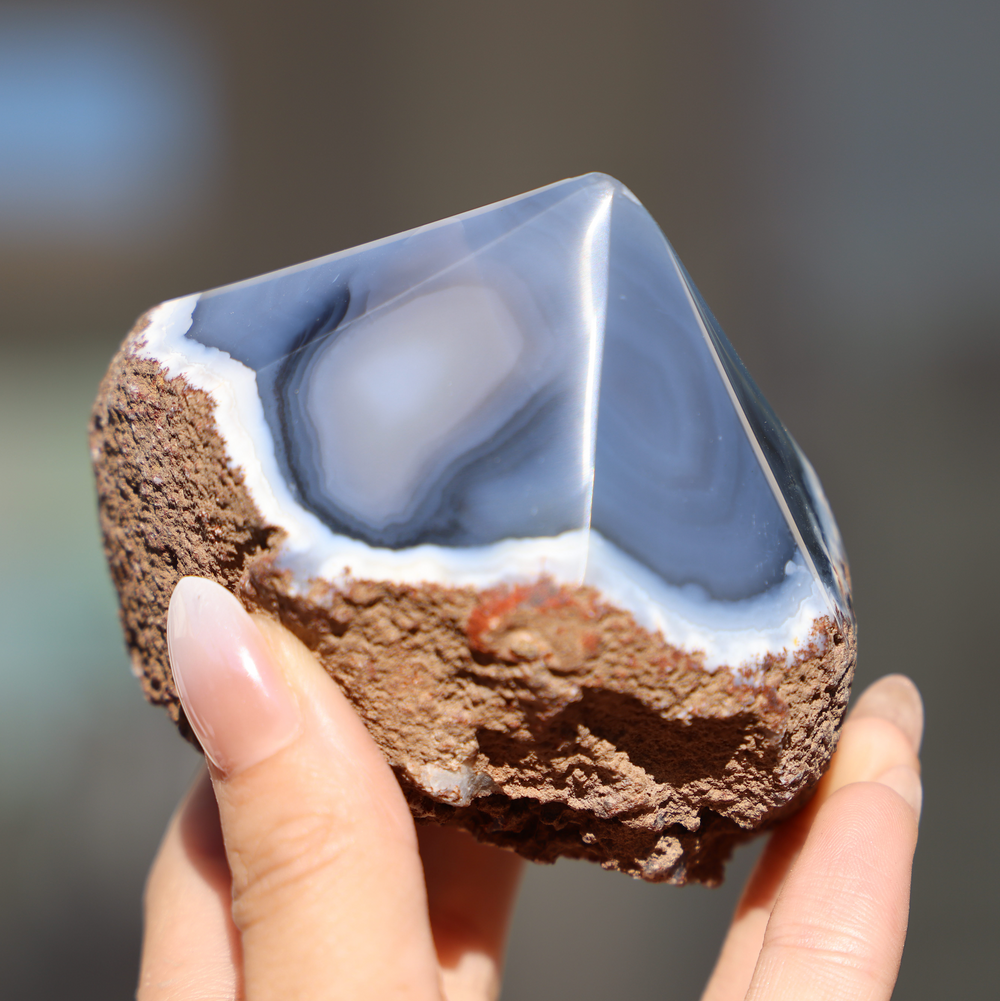 Half Polished Agate Point - Enchantia Muse