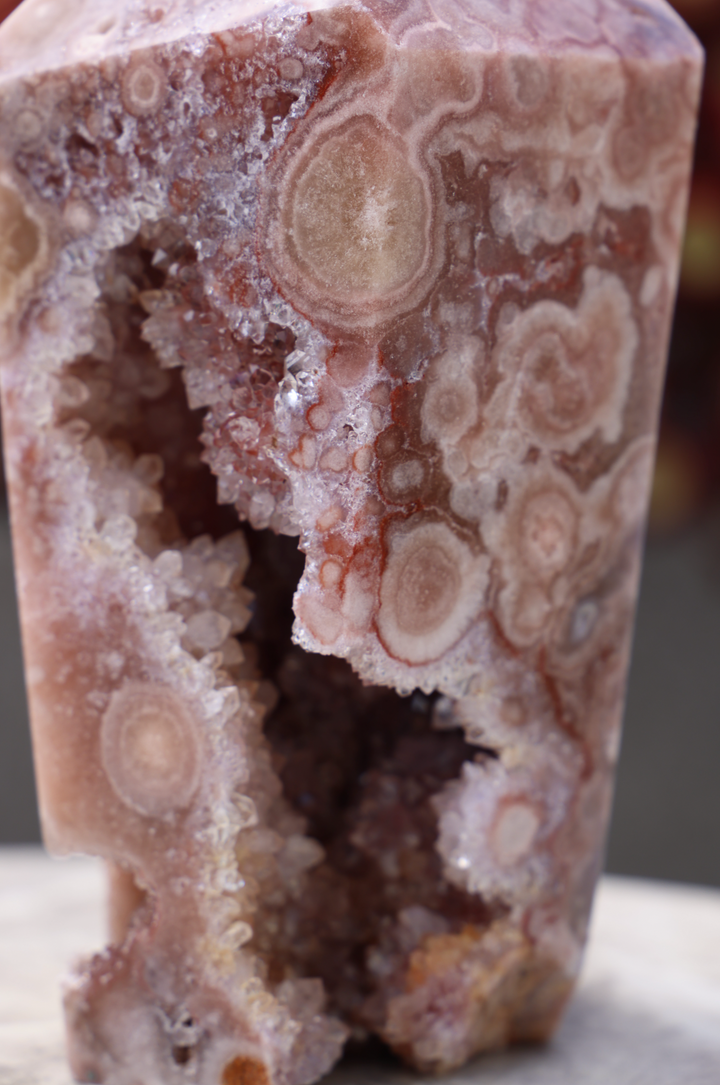 'ROSELLE' Natural Druzy Pink Amethyst Tower - XXL - Enchantia Muse