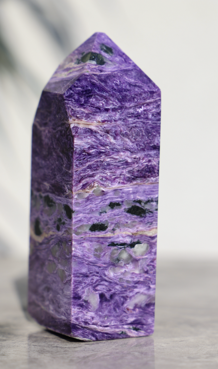 'IRIS' High Quality Charoite Tower - Large - Enchantia Muse