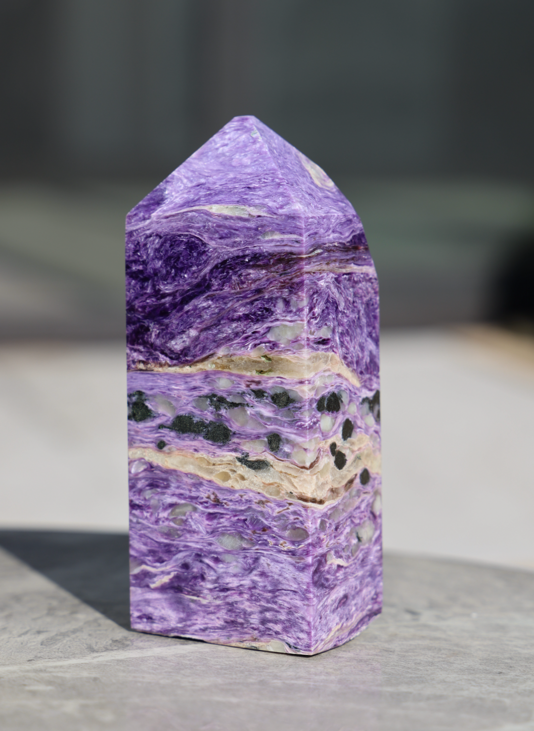 'IRIS' High Quality Charoite Tower - Large - Enchantia Muse