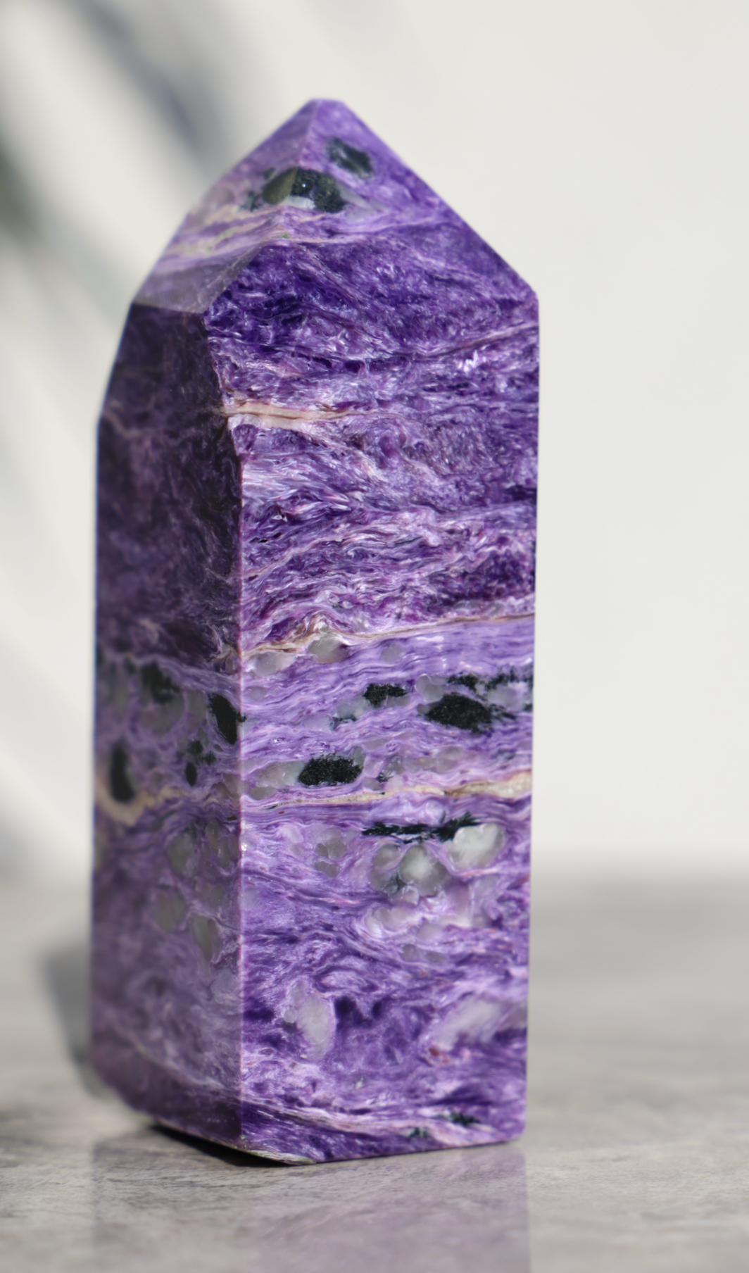 'IRIS' High Quality Charoite Tower - Large - Enchantia Muse