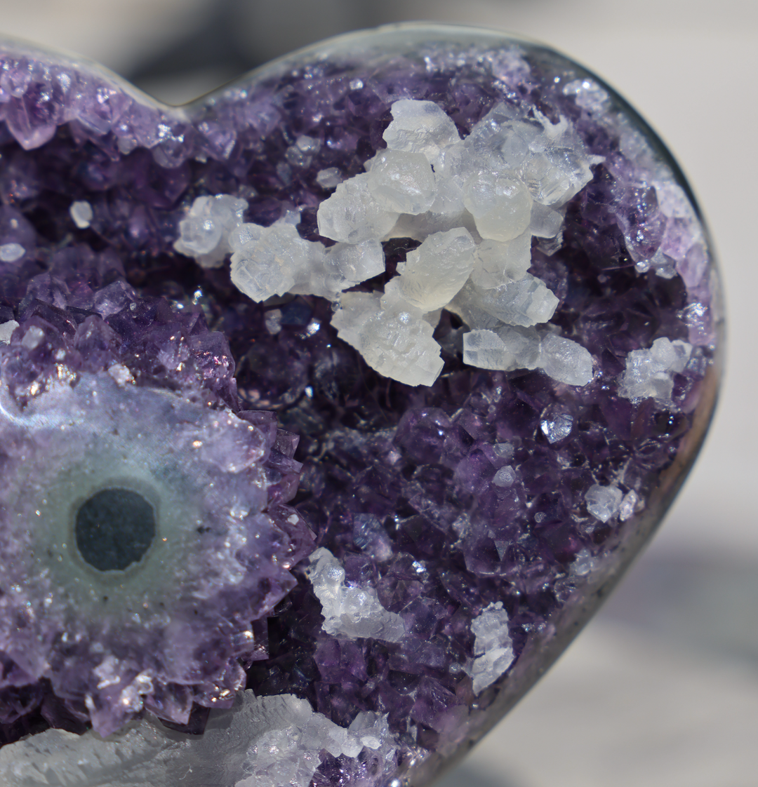 'ENCHANTIA' Amethyst Heart with Eye and Calcite - Enchantia Muse