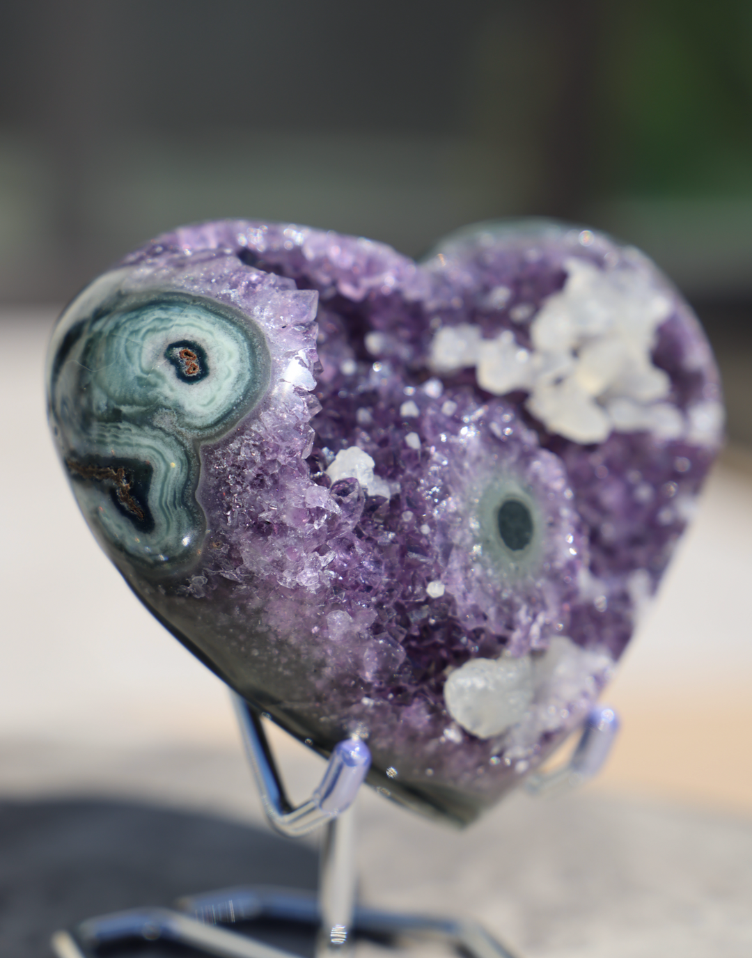 'ENCHANTIA' Amethyst Heart with Eye and Calcite - Enchantia Muse