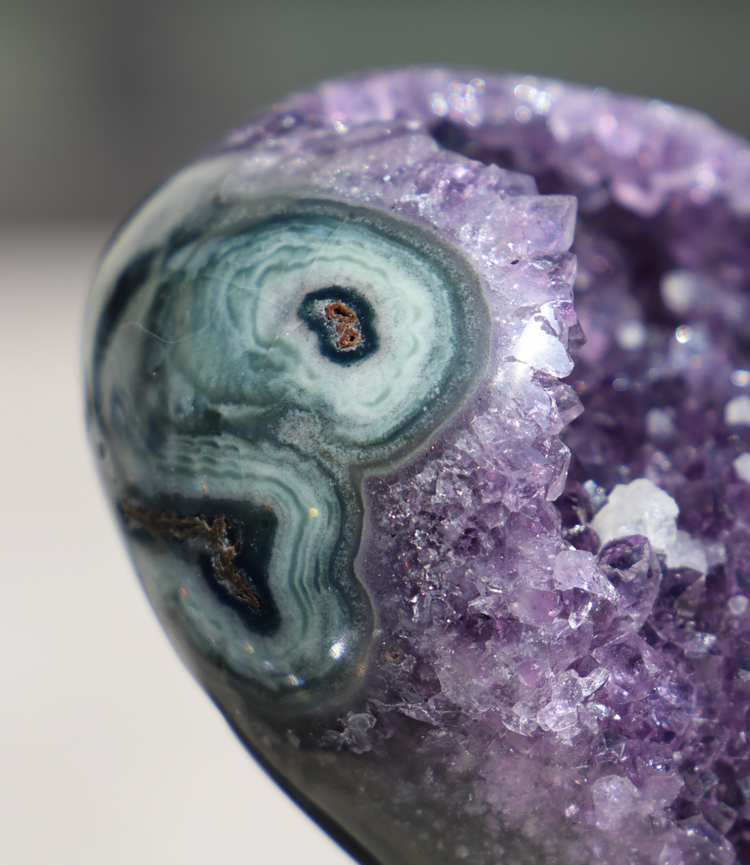 'ENCHANTIA' Amethyst Heart with Eye and Calcite - Enchantia Muse