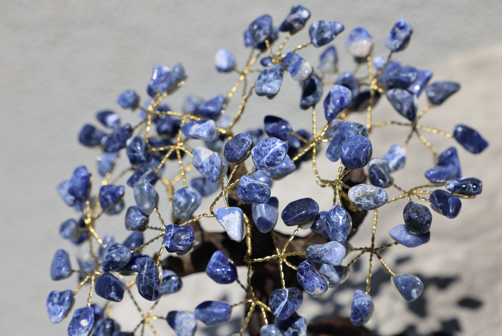 Handmade Sodalite Tree with Amethyst Base - Large - Enchantia Muse