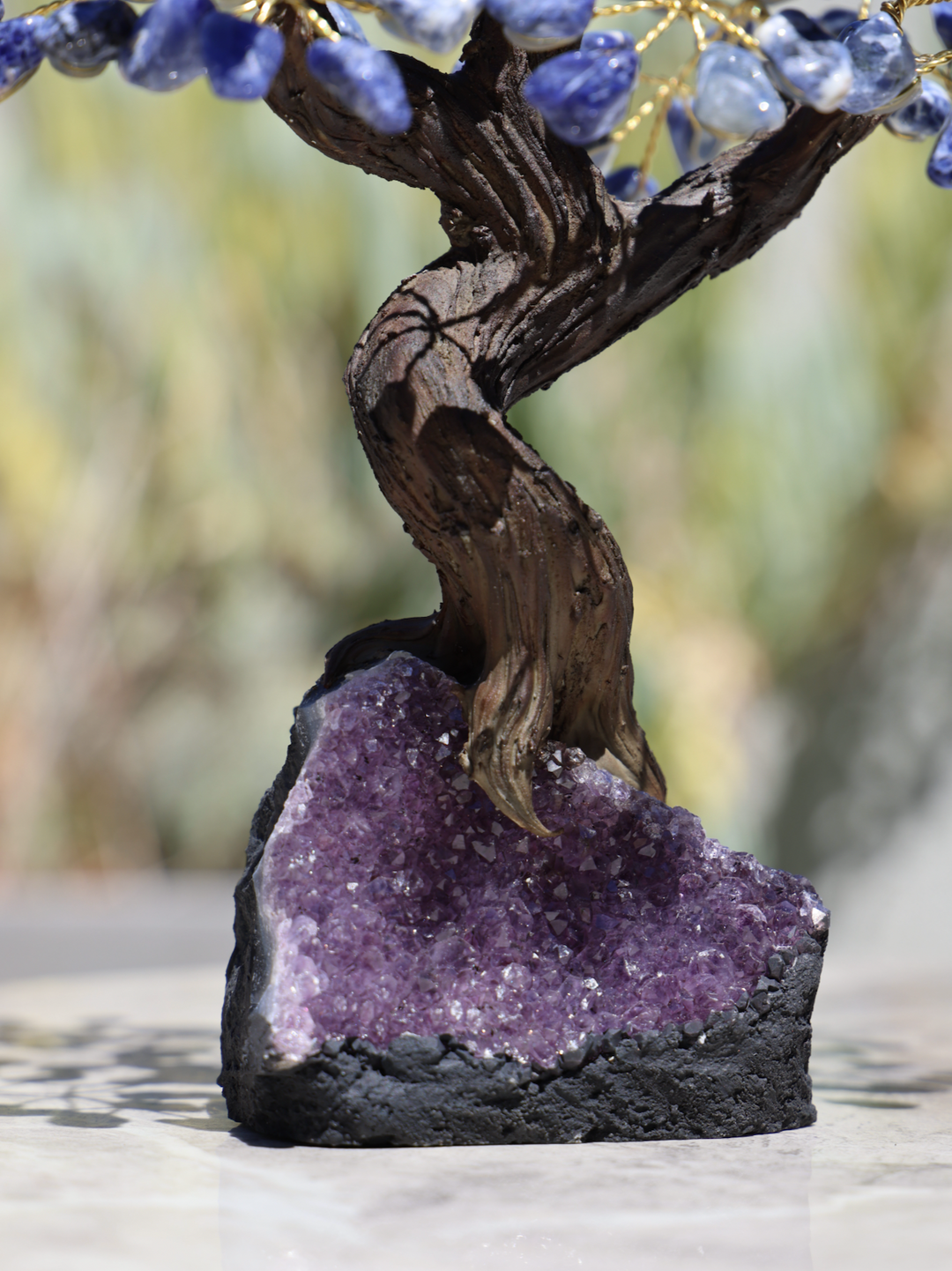 Handmade Sodalite Tree with Amethyst Base - Large - Enchantia Muse