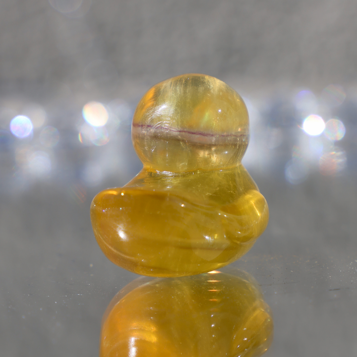 Hand-carved Fluorite Rubber Duck - Enchantia Muse