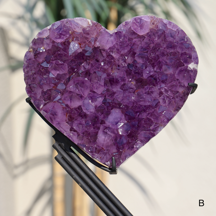 'Swan' Amethyst Heart on Stand - L/XL - Enchantia Muse