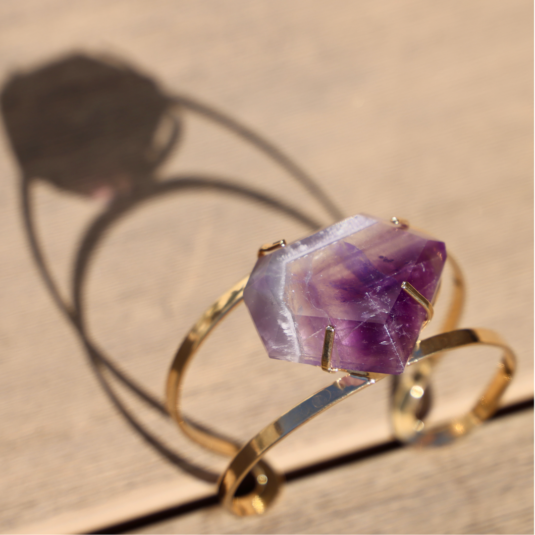 Phantom Amethyst Bangle Bracelet - Enchantia Muse