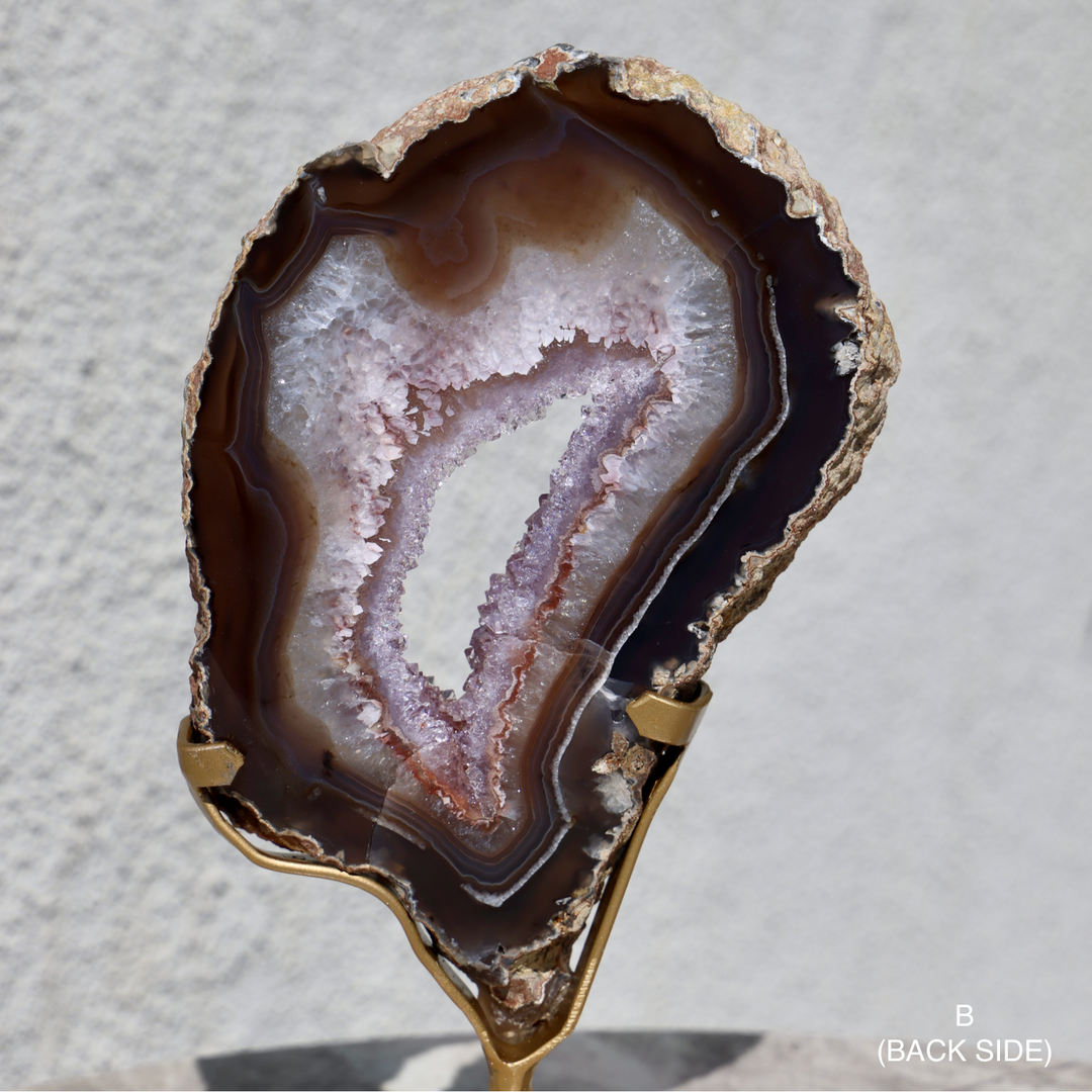 Amethyst Agate Slab on Stand - Enchantia Muse