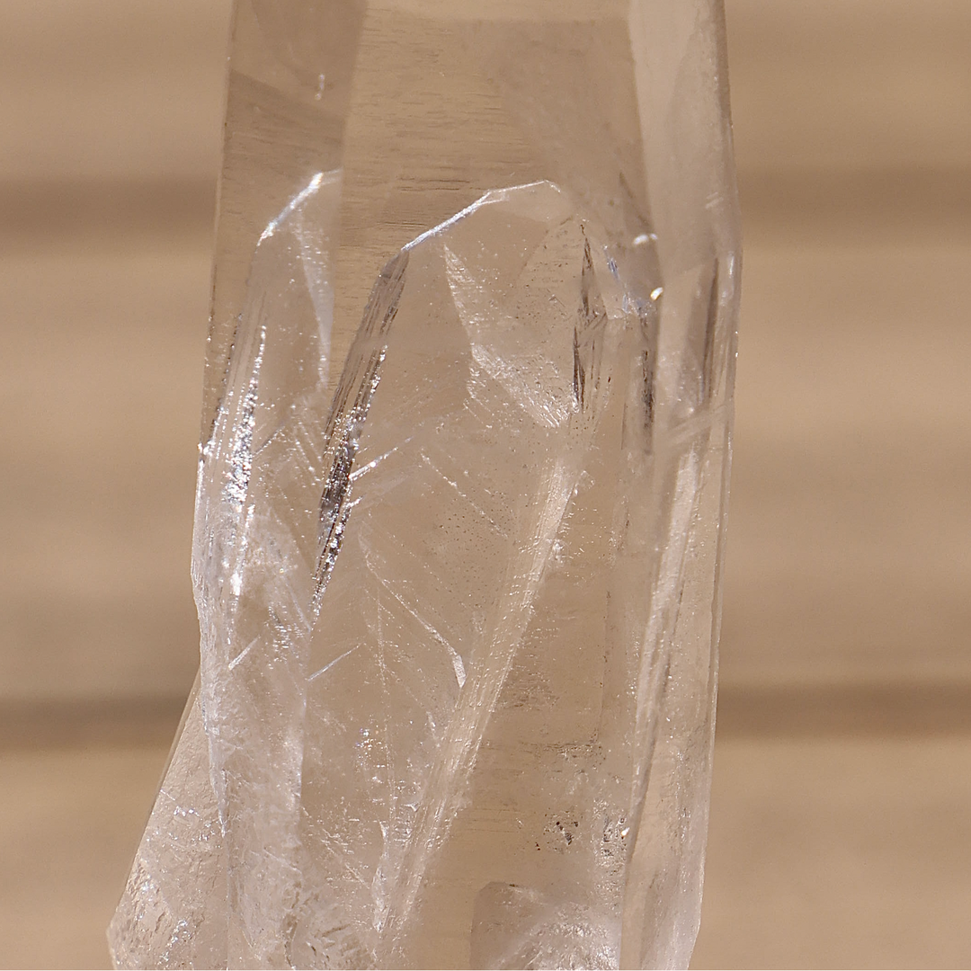 'Powerhouse' Manifestation Clear Lemurian Quartz on Stand - Enchantia Muse